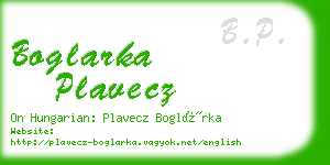 boglarka plavecz business card